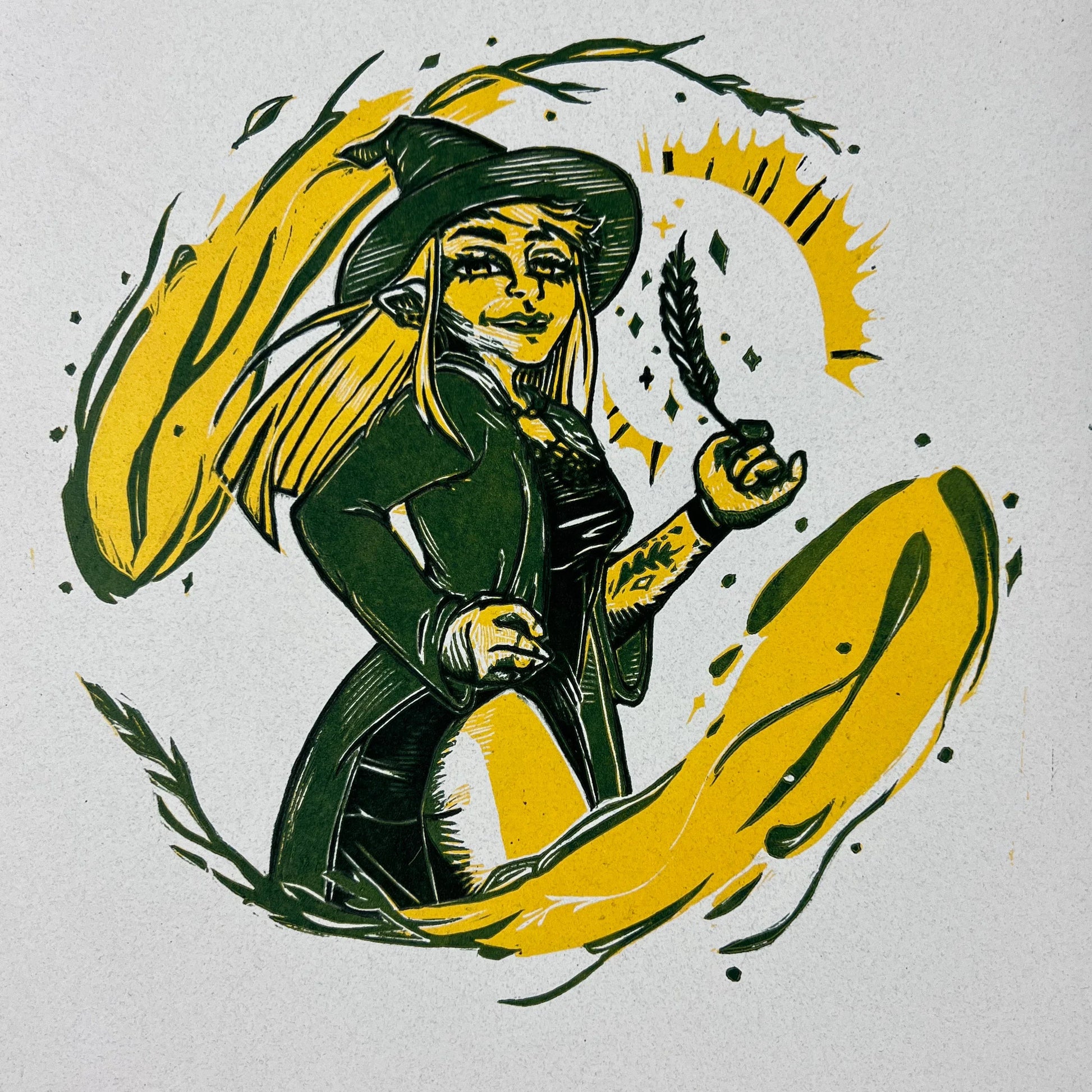 Bountiful Harvest - Reduction Linocut Print image 0