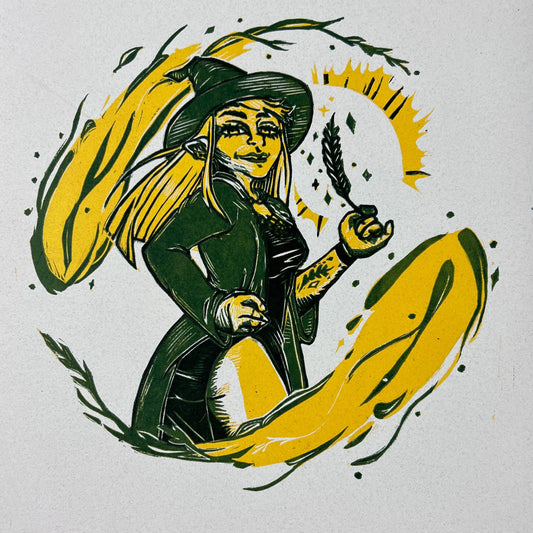 Bountiful Harvest - Reduction Linocut Print image 0