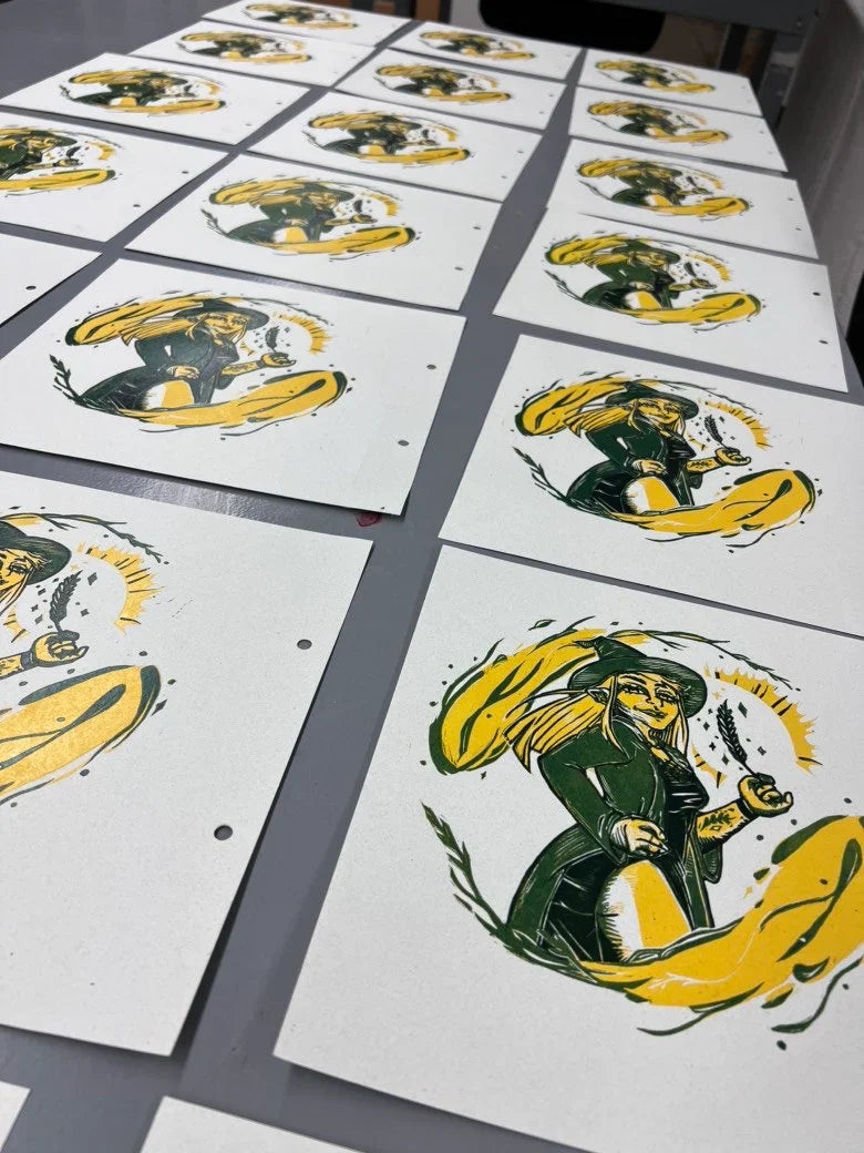 Bountiful Harvest - Reduction Linocut Print image 1